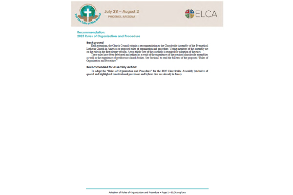 05-01 Recommended Rules of Organization and Procedure