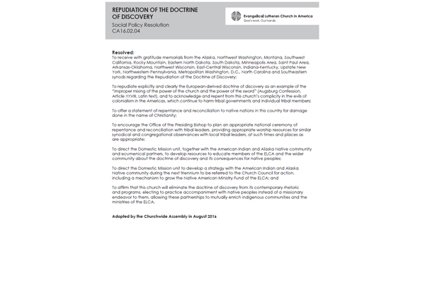 06-08 Repudiation of the Doctrine of Discovery