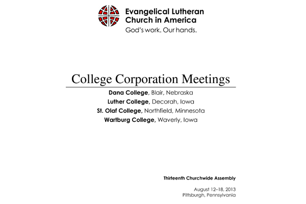 College Corporation Meetings