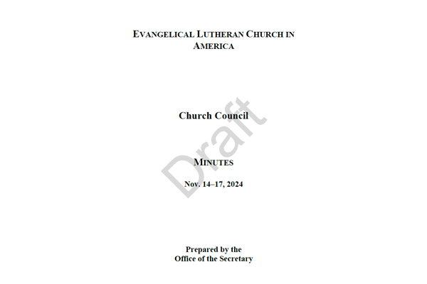 Church Council Minutes Nov. 14-17, 2024