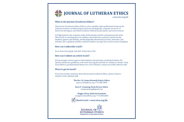 Journal of Lutheran Ethics