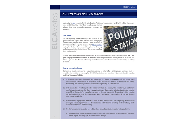 Churches as polling places