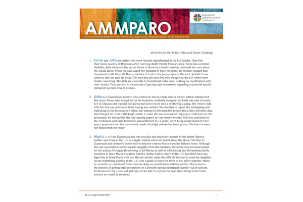 AMMPARO 40 stories for the 40 Day Bible and Prayer Challenge