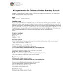 Prayer Service for Children of Indian Boarding Schools