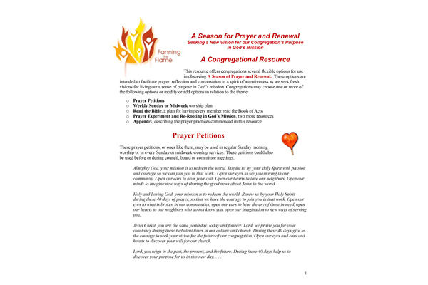 Season for Prayer and Renewal