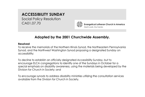 Accessibility Sunday SPR01