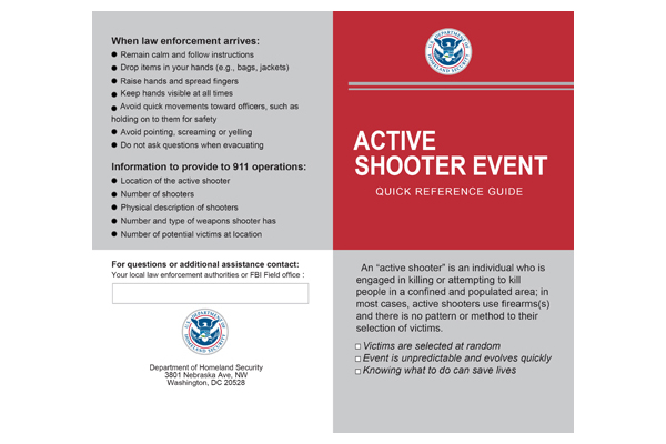 Active Shooter Event Quick Reference Guide