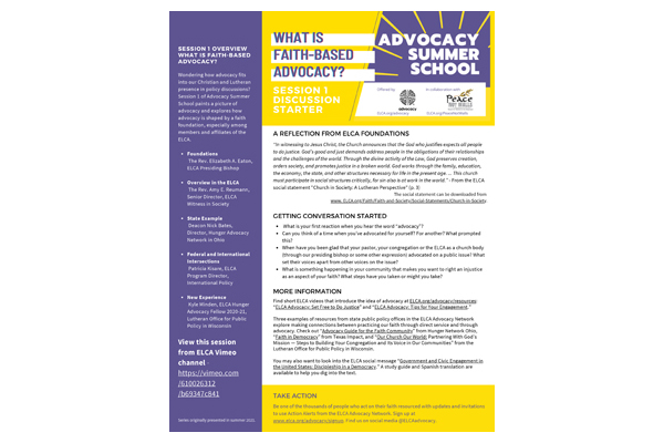 Discussion Starter 1: What is faith-based advocacy?