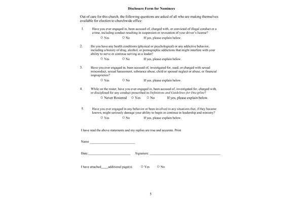 App B – Disclosure Form