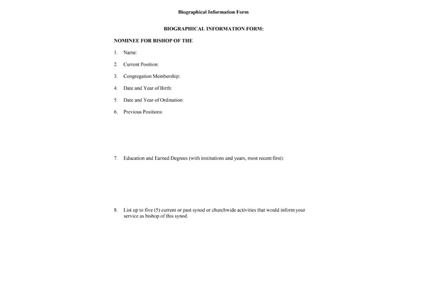 App D - Biographical Information Form