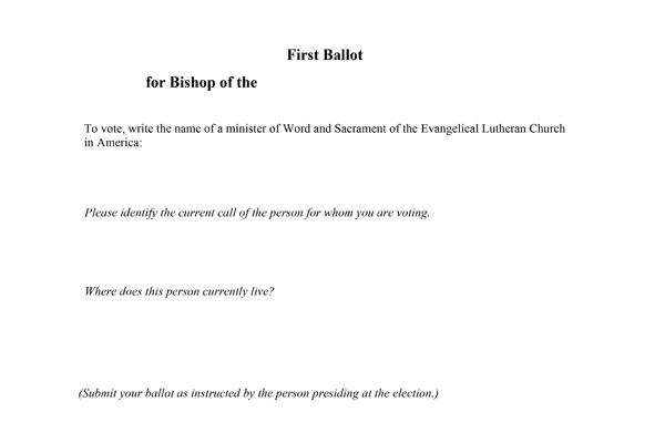 App E1 - First Ballot Form