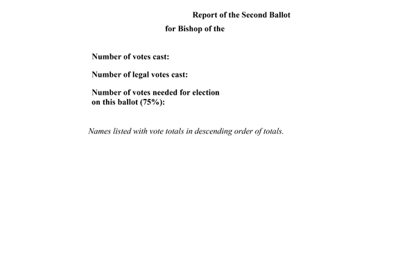 App G2 - Report of the Second Ballot Form