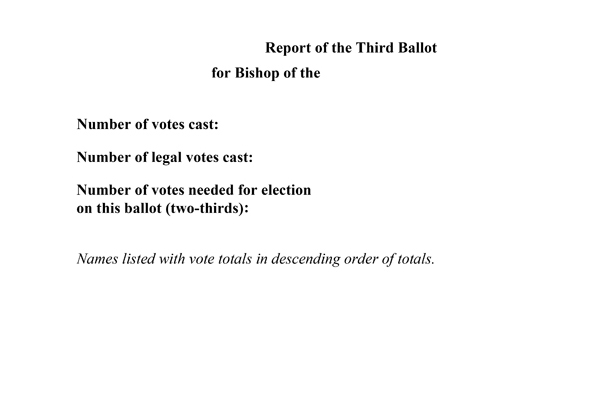 App G3 - Report of the Third Ballot Form