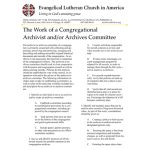 Archiving in Congregations