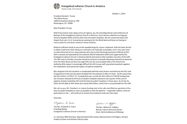 ELCA Letter on AVH Oct 2019