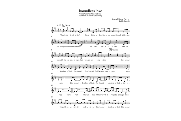 Boundless Love Theme Song (sheet music)