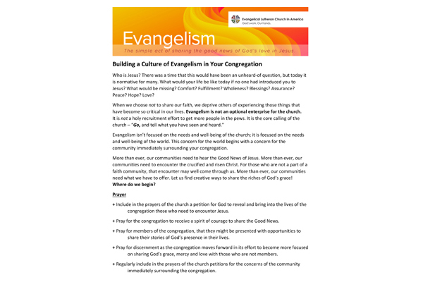 Building a Culture of Evangelism