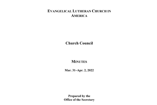 Church Council Minutes Mar. 31-Apr. 2, 2022