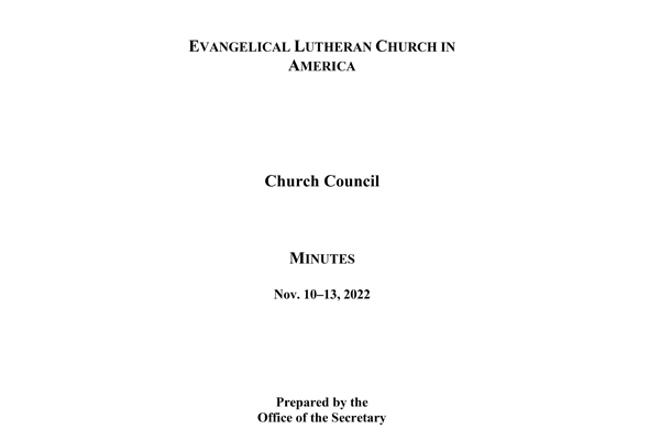 Church Council Minutes November 10-13, 2022