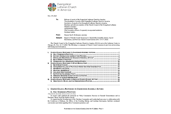 Church Council Responses November 14-17, 2024 Thumbnail Image