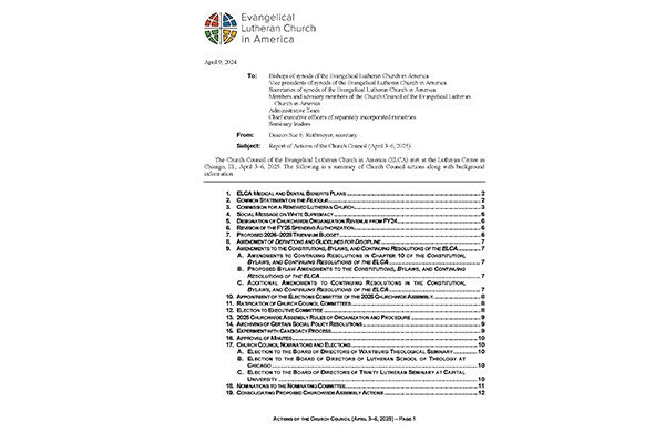Church Council Actions April 3-6, 2025 Thumbnail Image