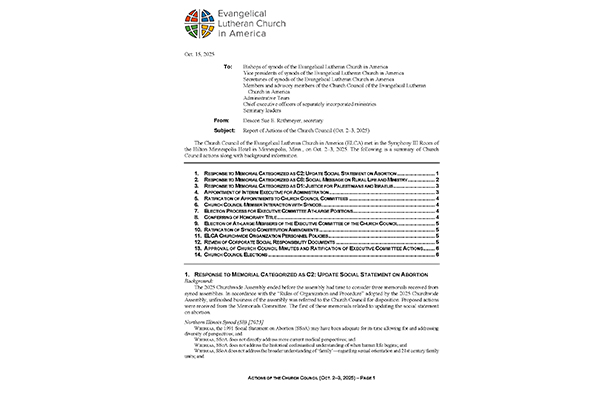 Church Council Actions October 2-3, 2025 Thumbnail Image