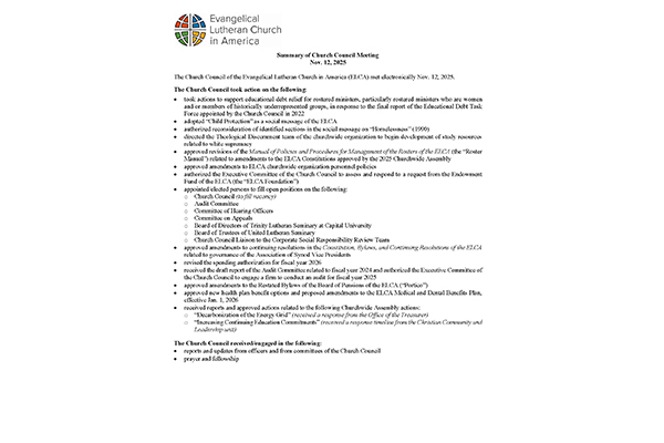 Church Council Summary Nov. 12, 2025 thumbnail image