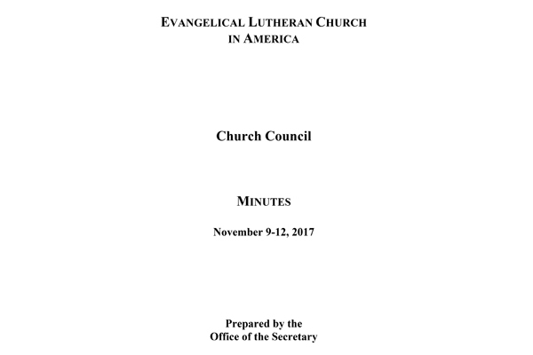 Church Council Minutes November 9-12, 2017