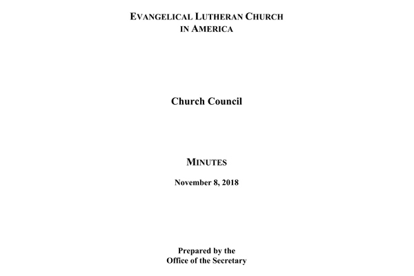 Church Council Minutes November 8-11