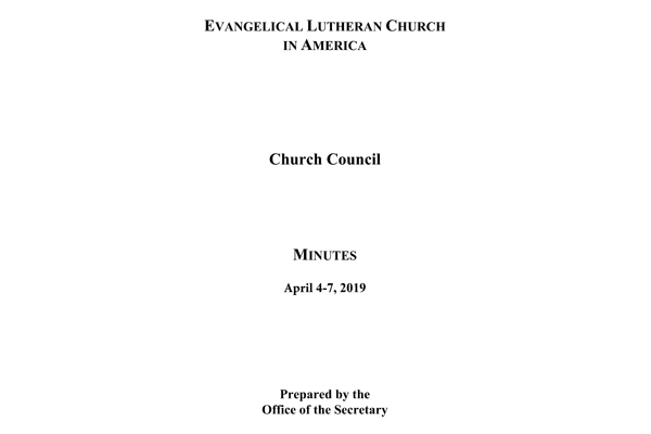 Church Council Minutes April 4-7, 2019