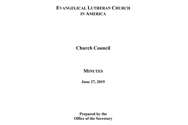 Church Council Minutes June 27, 2019