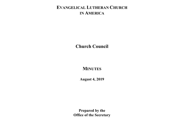 Church Council Aug. 4 2019 - Minutes