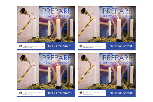 Candle Prepare Advent Postcard 4up fillable