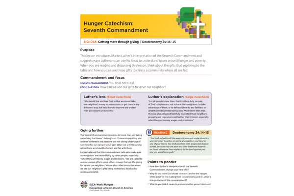 Hunger Catechism: The 7th Commandment