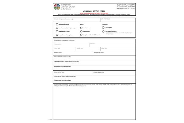 Chaplain Annual Report Form