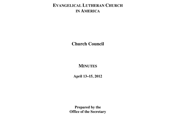 Church Council Minutes April 13-15