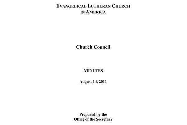 Church Council Minutes August 14