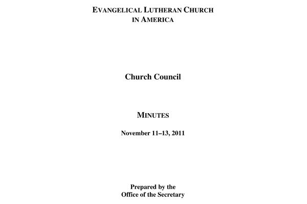 Church Council Minutes November 11-13