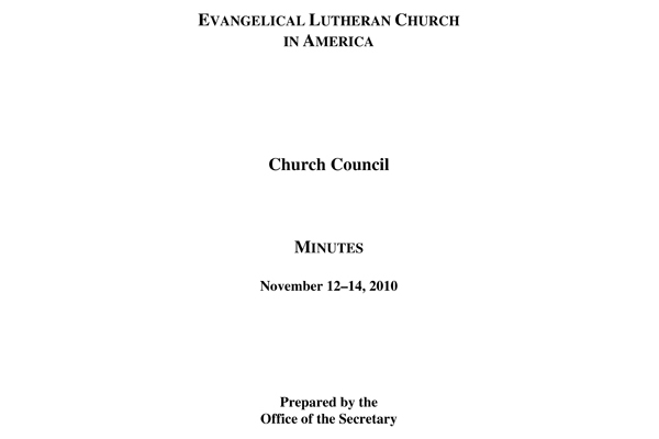 Church Council Minutes November 12-14