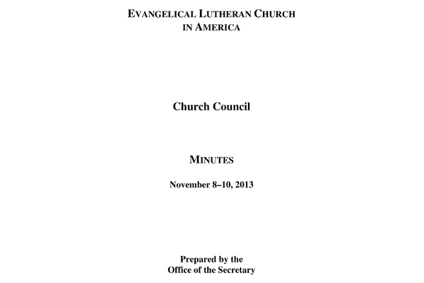 Church Council Minutes November 2013