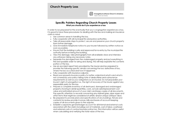 Church Property Loss