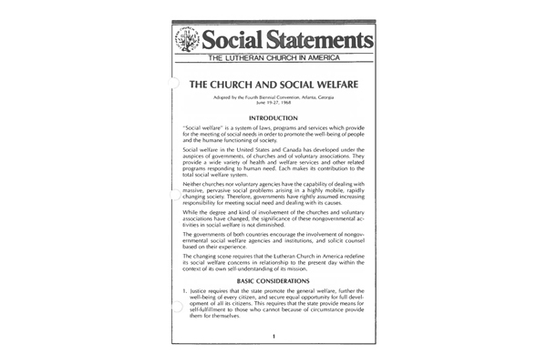 LCA Church’s Role in Social Welfare