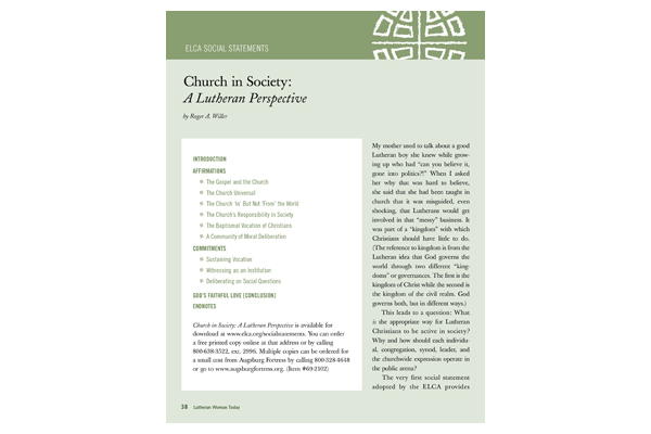 Church in Society Introduction