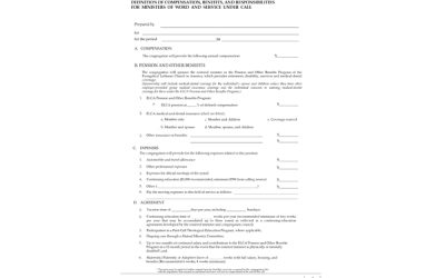 Compensation and Benefits for a Deacon Form