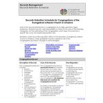 Congregation Records Retention Schedule