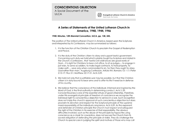 ULCA Conscientious Objection