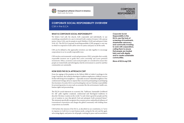 Corporate Social Responsibility Overview