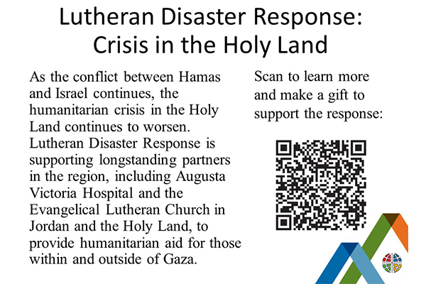 Announcement Slide: Crisis in the Holy Land