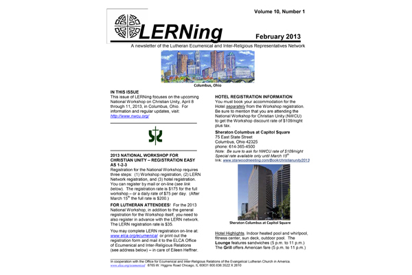 Current Issue of LERNing Newsletter February 2013