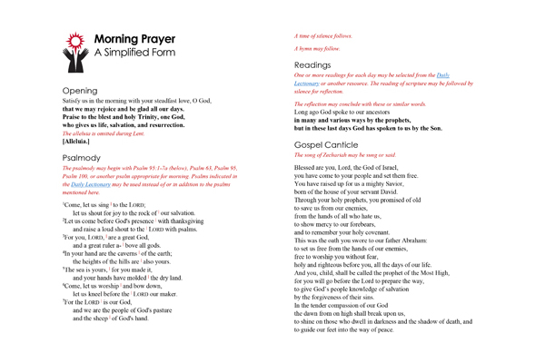 Morning Prayer: A Simplified Form